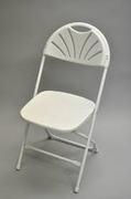 White fan back folding chair White fan back folding chair